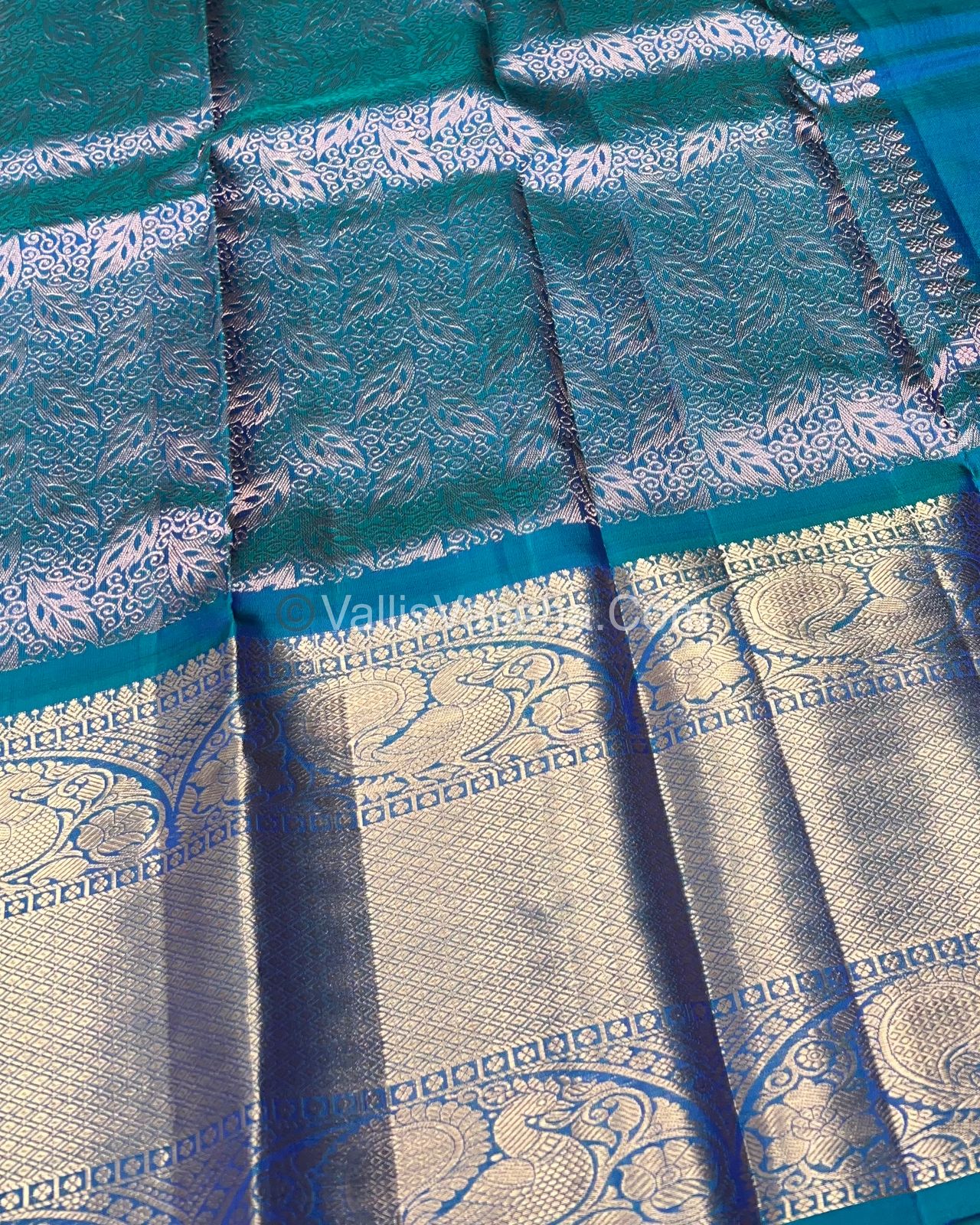 Half Mix - Pure Soft Silk Saree - Lavender & Peacock Blue Shade - VVPSS031
