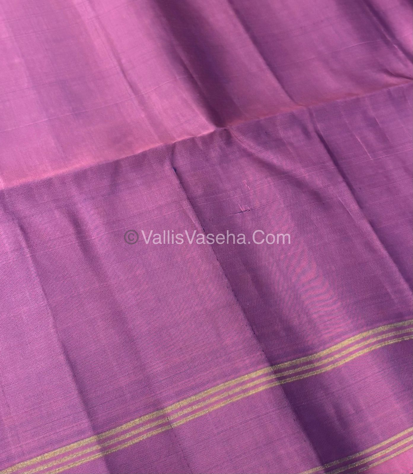 Pure Soft Silk Saree -(1.75 Warp)  Kolam Design - Shade Of Grey With Onion Pink - VVPSS074
