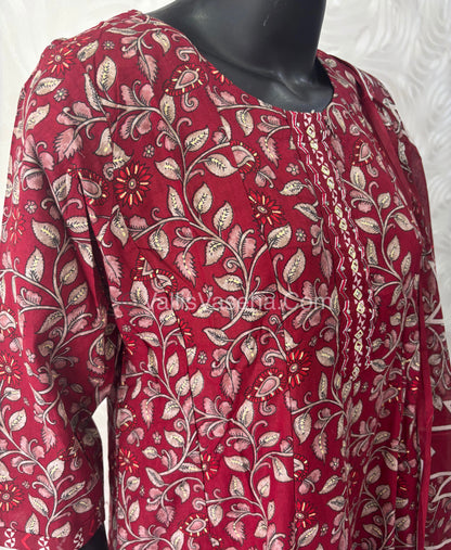 Ready Made - Anarkali - Salwar, Kameez & Duppatta(3pc)- Printed Cotton - VVAS006