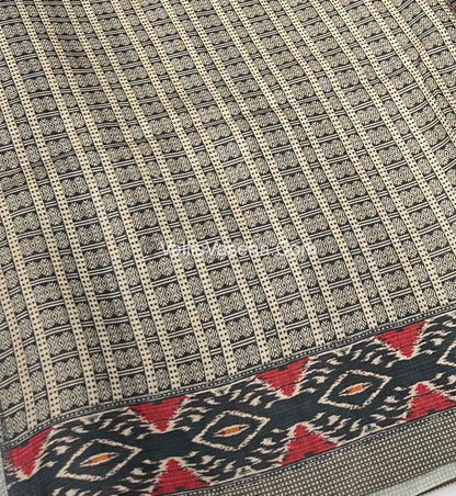 Semi Tussar - Kantha Work Embroidery - Grey Shade - VVSTK001
