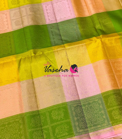 Pure Soft Silk Saree - Partly Pallu -  Half & Half Saree - VVPSS088
