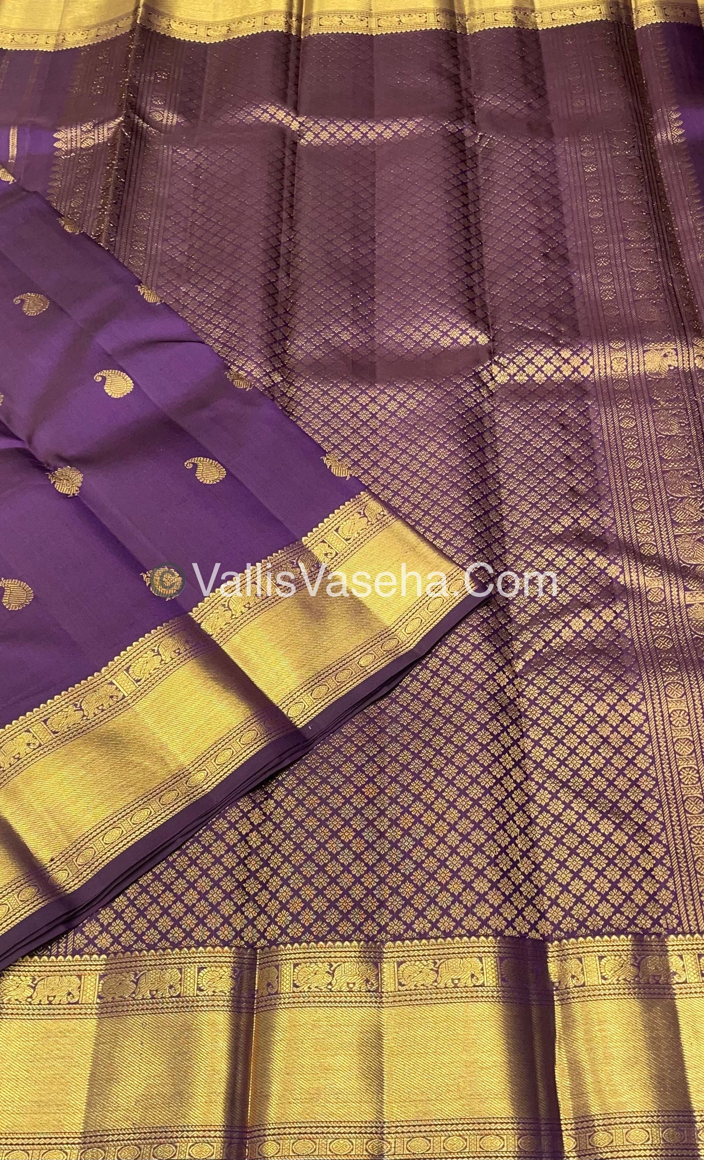 Pure Kanchipuram Silk Saree - Purple Shade - VVPS014