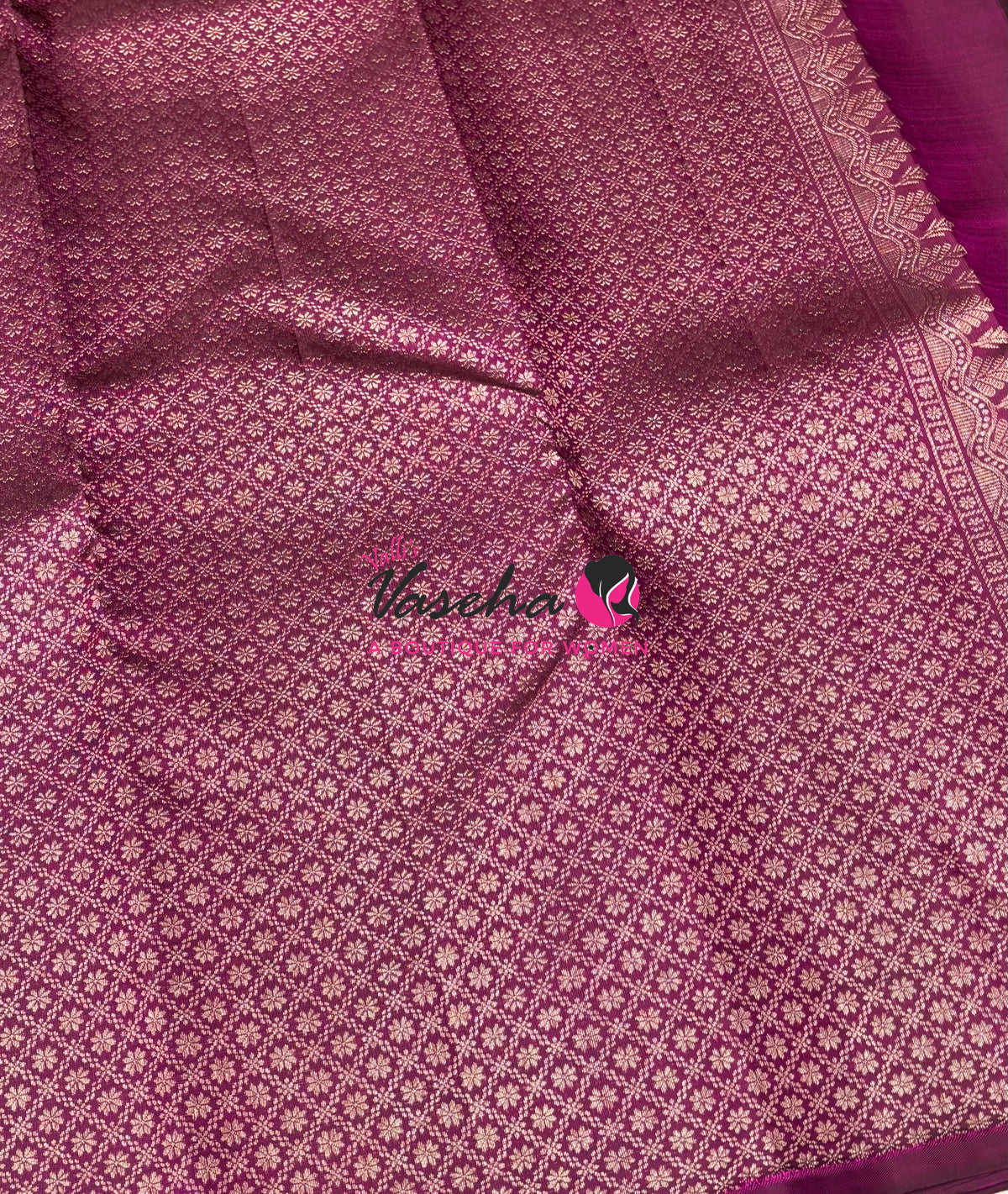 Pure Kanchipuram Silk Saree - Purplish Pink Shade - VVPS054