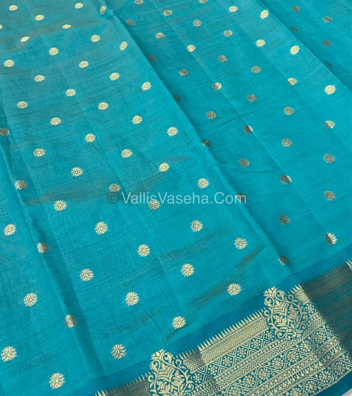 Semi Tussar Silk Saree - Ramar Blue shade - VVSTS032