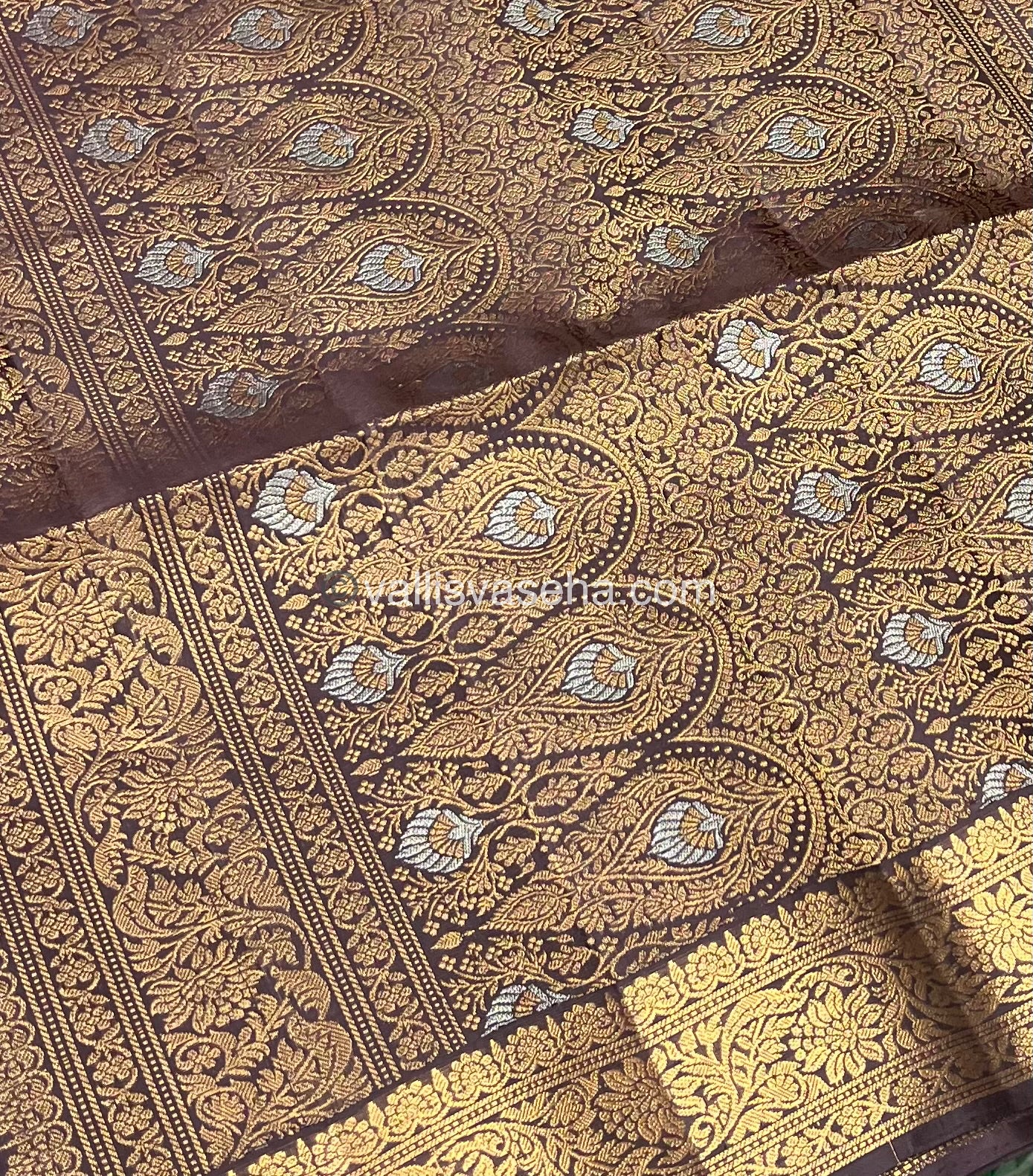 Pure Soft Silk Saree - Kanchi Border -  Brown Shade - VVPSS046