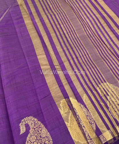 Semi Tussar Silk - Small Mango Purple Shade - VVSTS002
