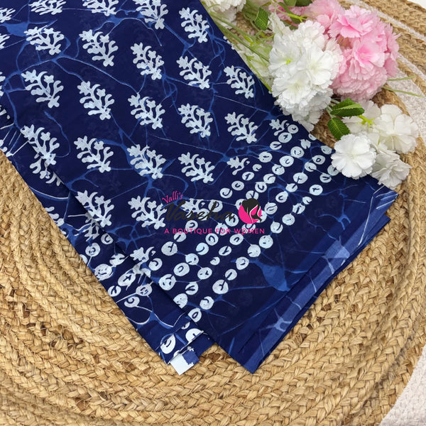 Pure Soft Mul Mul Cotton Sarees - Hand Block Prints - VVMMC011