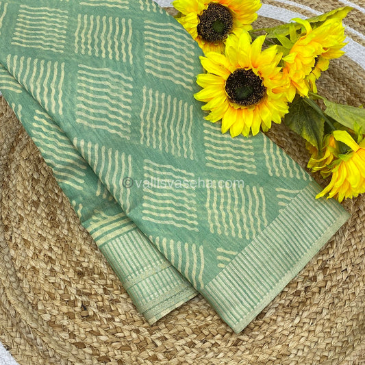 Semi Tussar Silk - Light  Green Shade - VVSTS007
