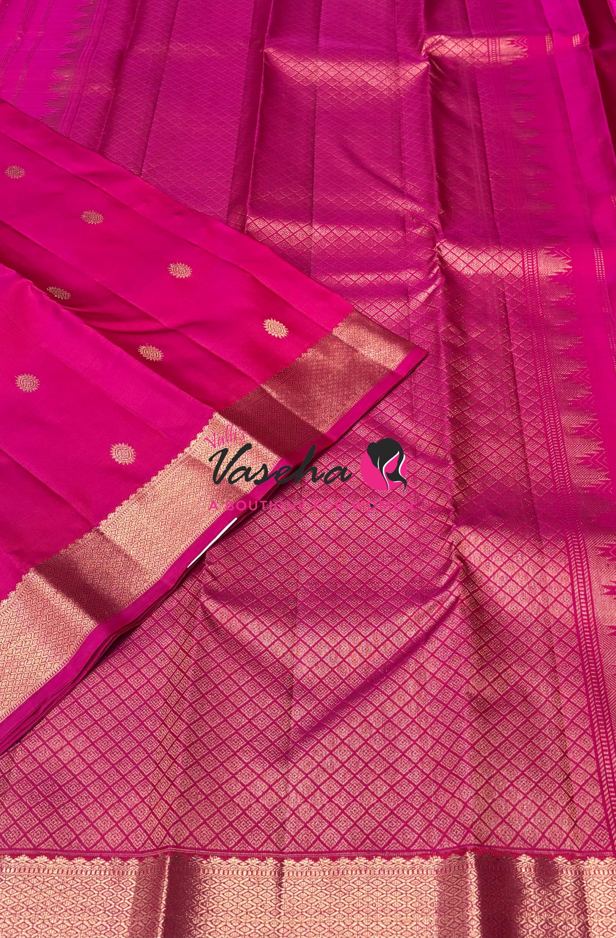 Pure Kanchipuram Silk Saree -  Pink Shade - VVPS093