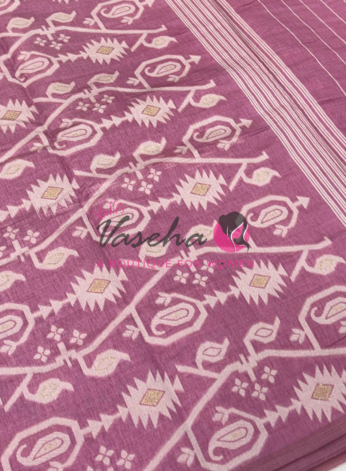 Semi Gicha Tussar Silk - Onion Pink Shade - VVGTS002