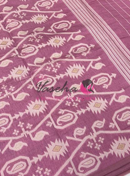 Semi Gicha Tussar Silk - Onion Pink Shade - VVGTS002