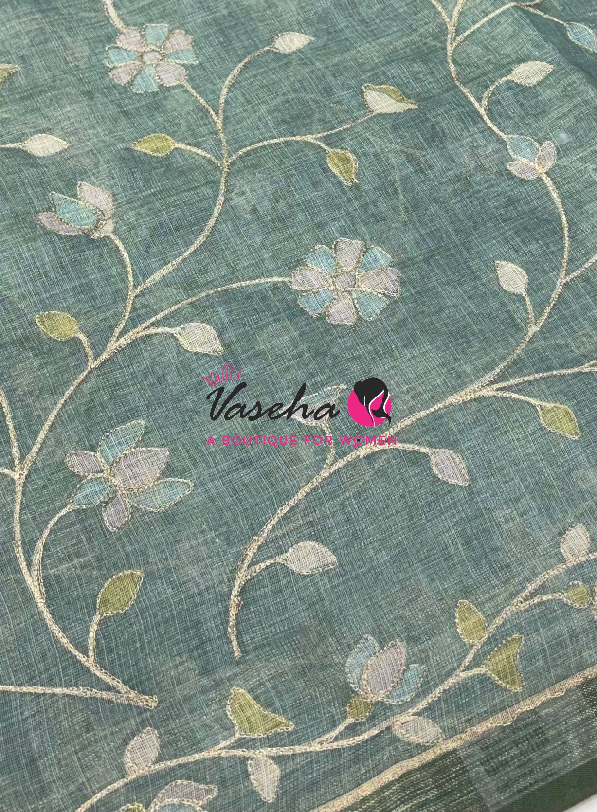Linen Tissue Saree - Blue Shade - VVLTS003