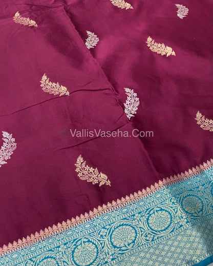 Premium Viscose Saree - Maroon & Blue  Shade - VVPV001