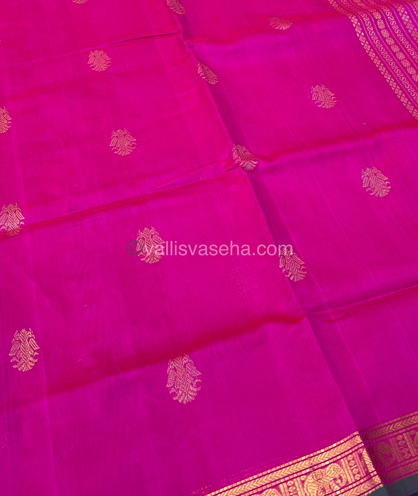 Pure Silk Cotton Saree - Retta Mayil Design - Pink Shade - VVRMS001
