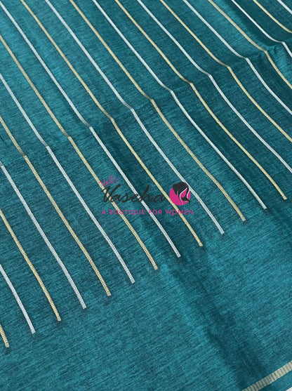 Semi Tussar Silk Saree | Ramar Blue Shade |VVSTS049