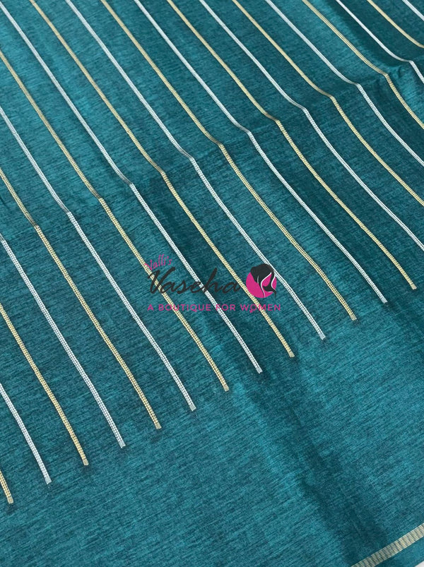 Semi Tussar Silk Saree | Ramar Blue Shade |VVSTS049