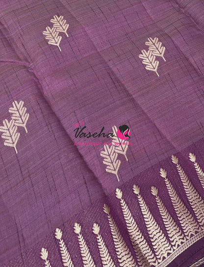 Semi Tussar Silk Saree | Wine Shade |VVSTS050