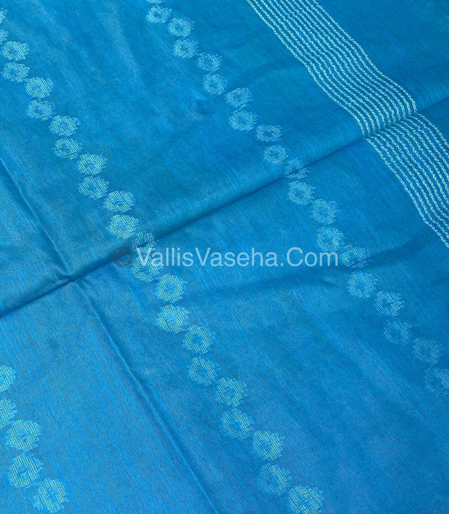 Bhagalpuri Silk - Yellow With Blue- VVBS007