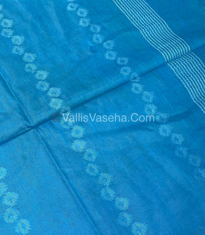 Bhagalpuri Silk - Yellow With Blue- VVBS007
