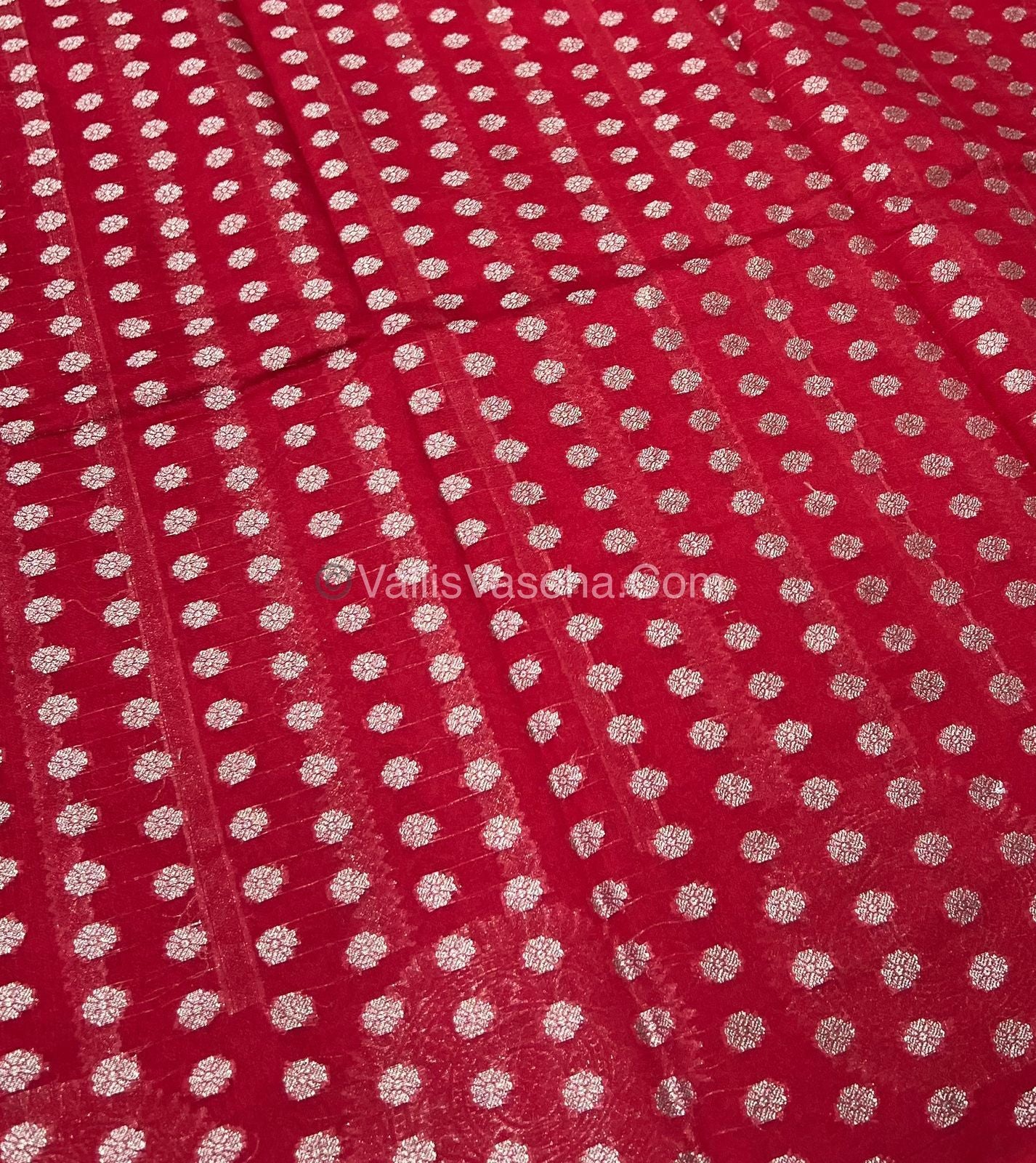 Banarasi Georgette Saree - Red Shade - VVBGS001