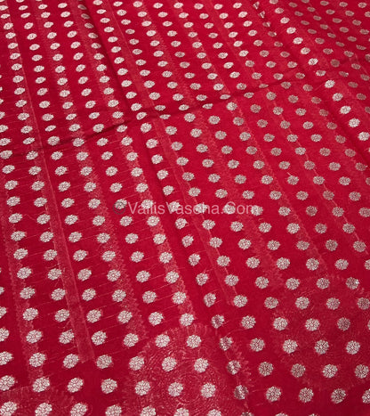 Banarasi Georgette Saree - Red Shade - VVBGS001