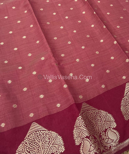 Semi Tussar Silk Saree - Wine Shade - VVSTS036