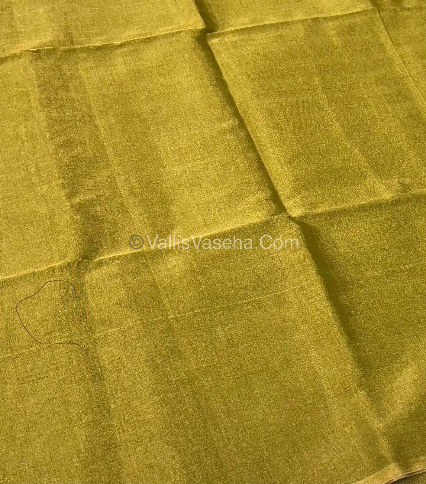 Pure Maheshwari Tissue Silk - Triple Tone Mehndi Green & Gold Shade - VVMTS001