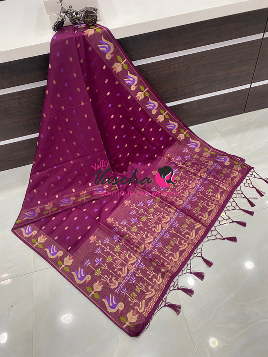 Banarasi - Heritage Meenakari Silk - Wine Shade - VVBHS014