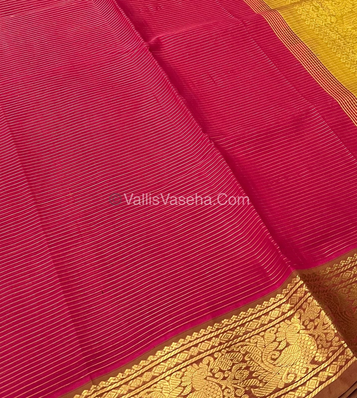 Pure Silk Cotton Sarees - Vairavoosi Lines - Red & Mustard Yellow- VVPSC005
