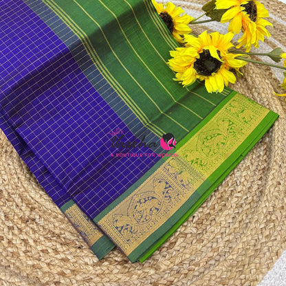 Pure Silk Cotton Saree - Zari Checks - VVCSC001