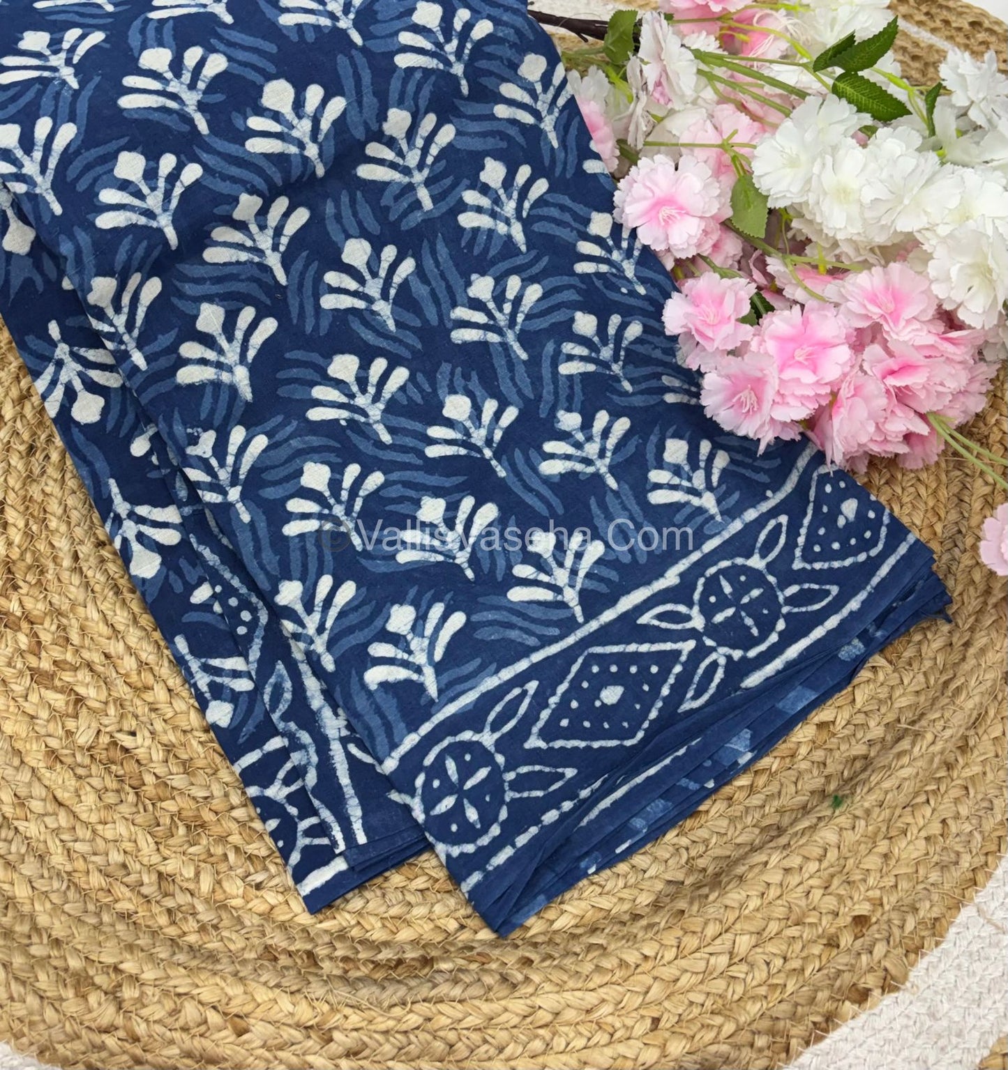 Pure Soft Mul Mul Cotton Sarees - Hand Block Prints - VVMMC006