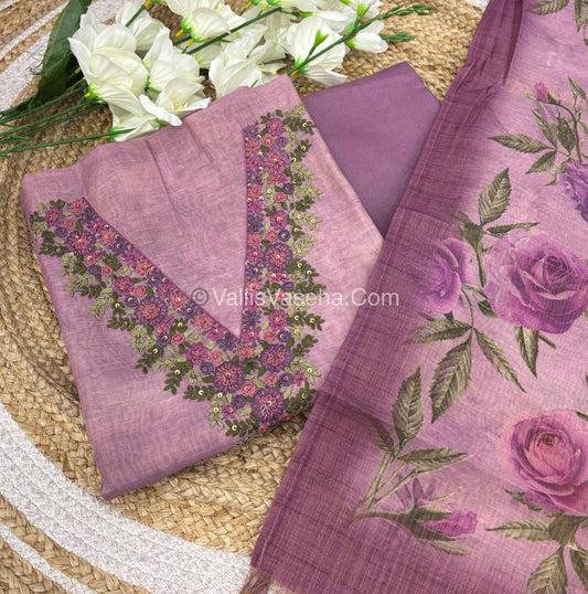 Tissue Linen Salwar Material  | VVUSM020