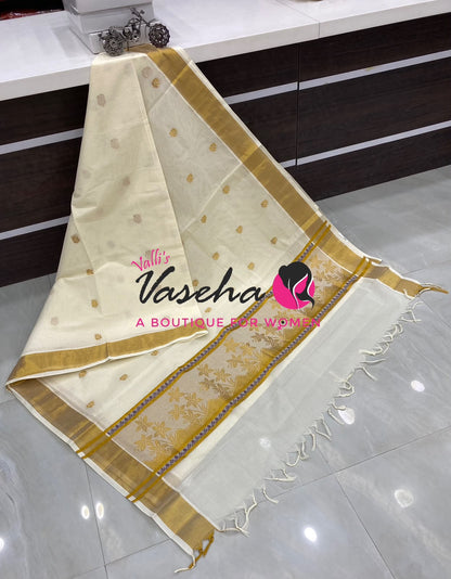 Kerala Cotton Saree - VVKCS031