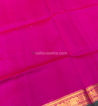 Pure Silk Cotton Saree - Retta Mayil Design - Pink Shade - VVRMS001