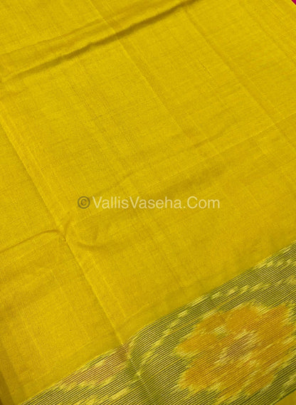 Semi Silk Cotton Saree - Pink & Yellow - VVSSC001