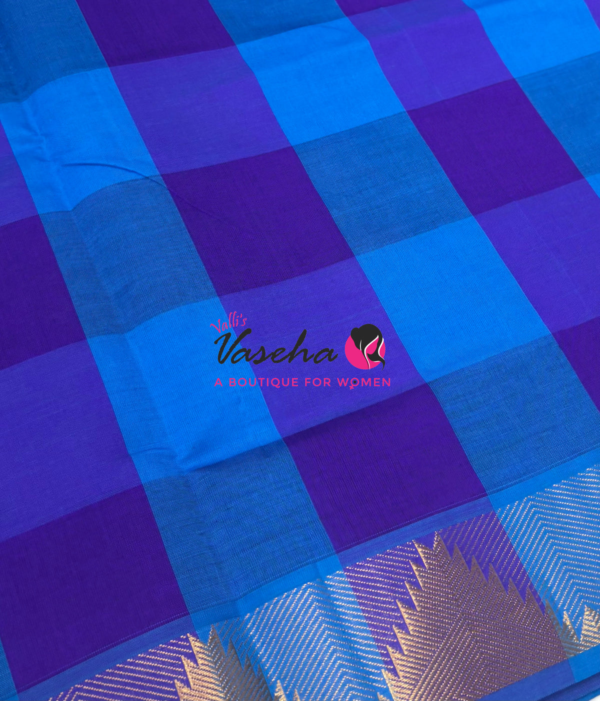 Semi Silk Cotton Saree | Pazhum Pazhamum Checks Design |VVSSC020
