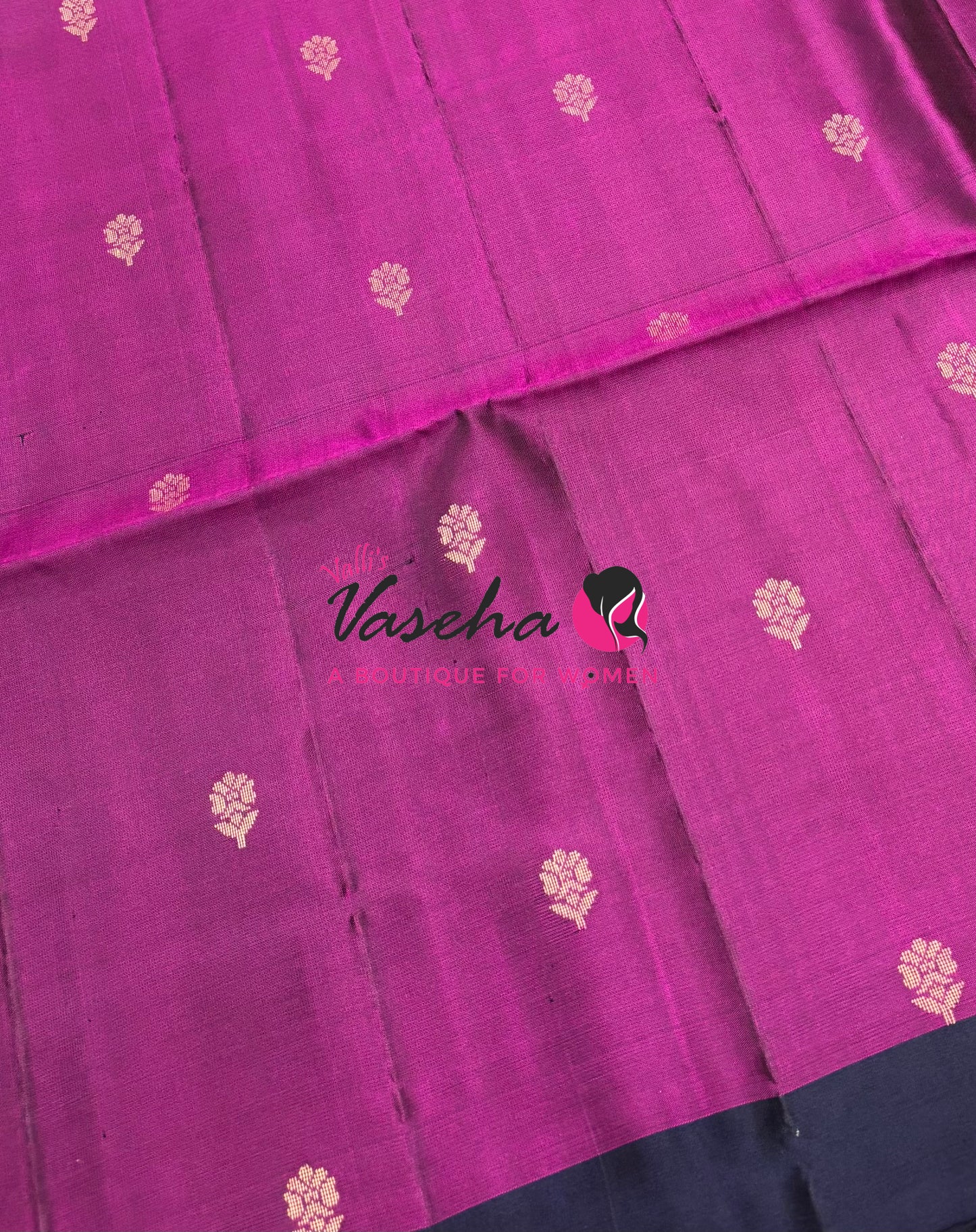 Half Mixed  Soft Silk Saree - Purple & Navy Blue - VVPSS073