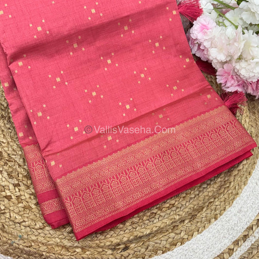 Semi Tussar Silk - Grand Pallu  - Peach Shade - VVSTS031