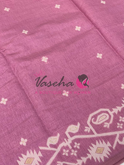 Semi Gicha Tussar Silk - Onion Pink Shade - VVGTS002