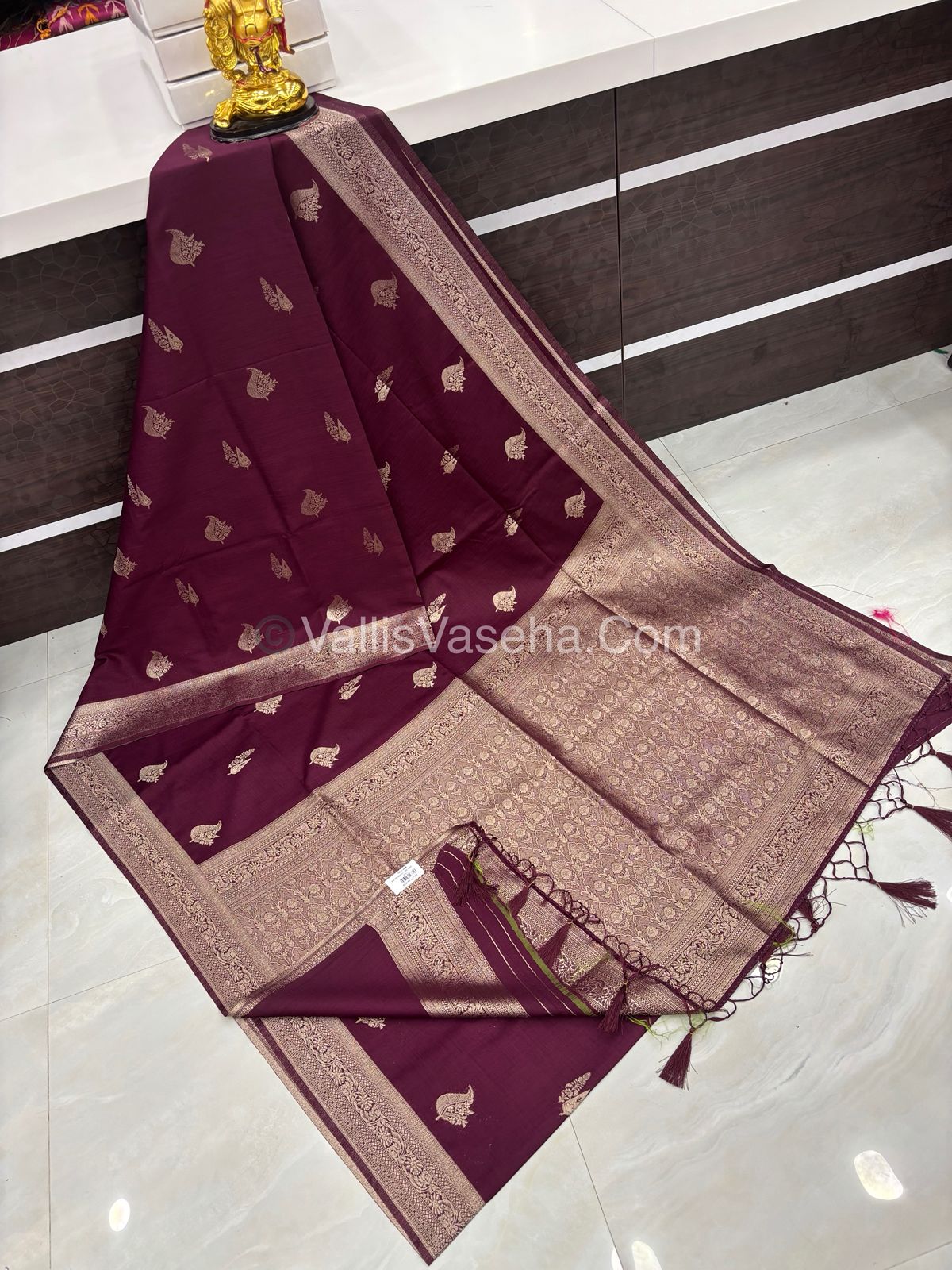 Banarasi - Heritage Silk - Semi Kathan Silk - Wine Shade - VVBHS009