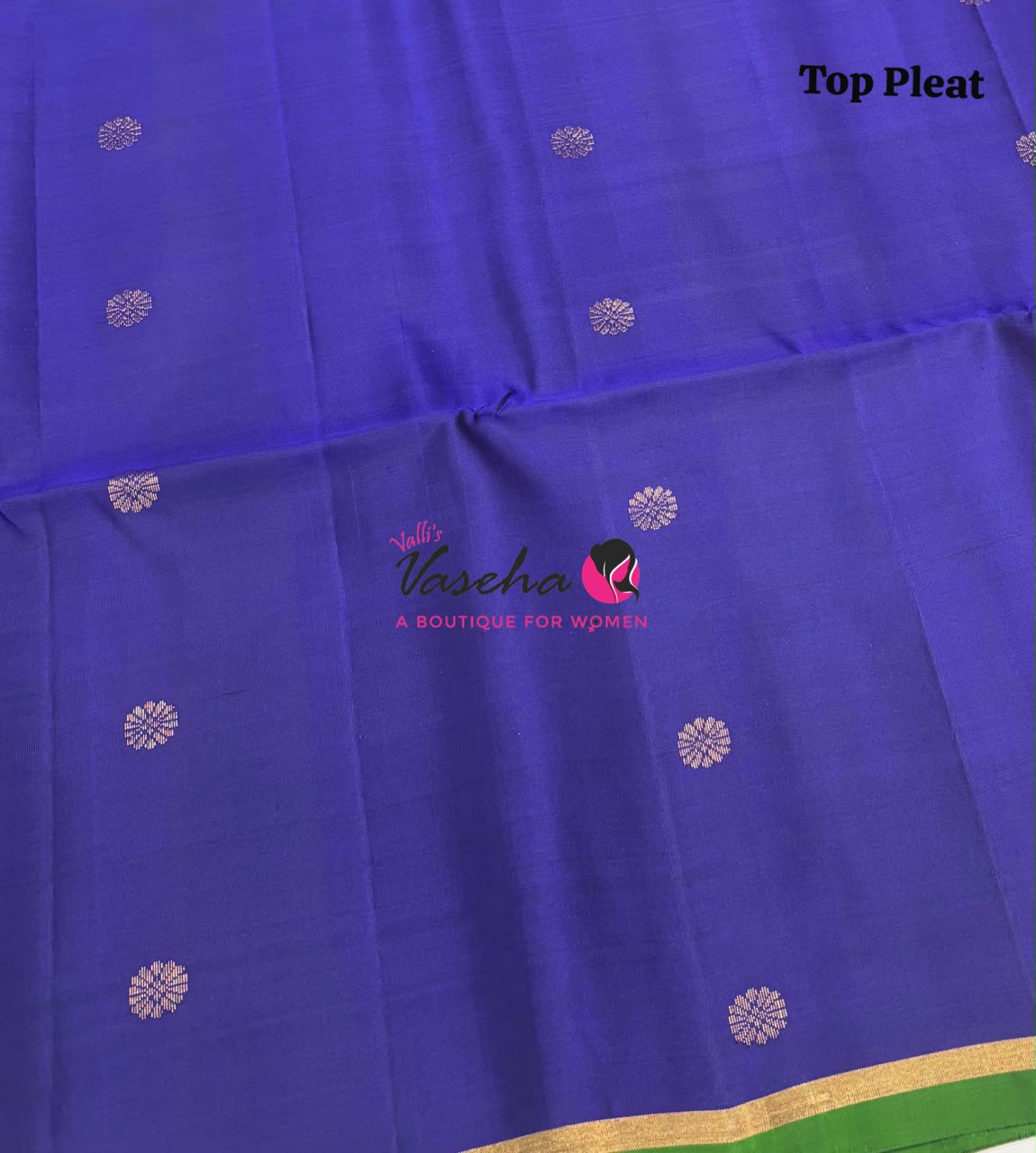 Pure Soft Silk Saree - Partly Pallu -  Half & Half Saree - Blue - VVPSS088