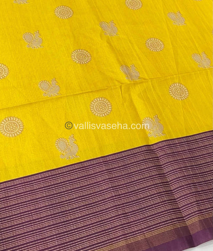 Semi Chappa Silk - Yellow & Purplish Wine - VVSC003