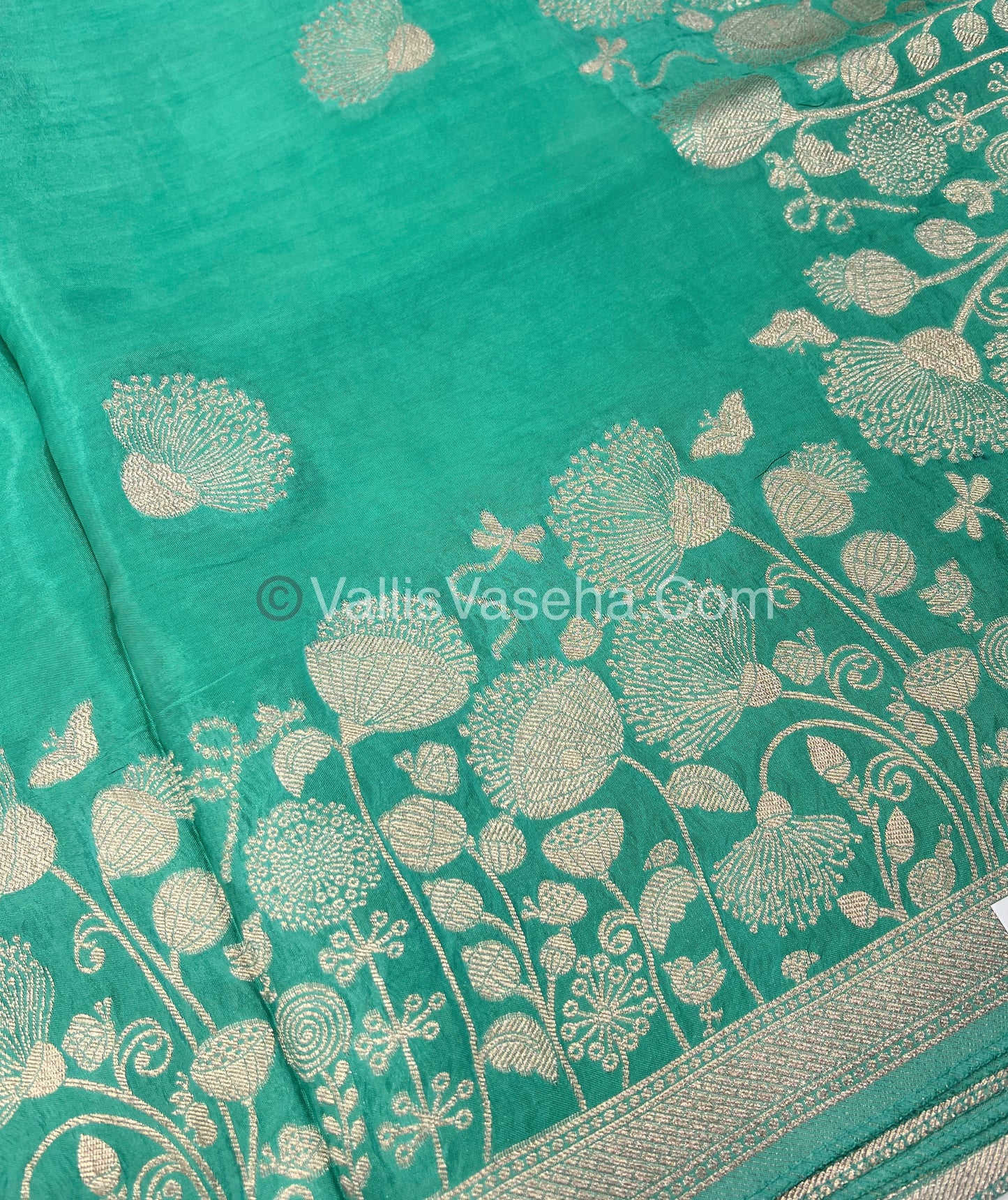 Banarasi Premium Viscose Saree - Sea Green Shade - VVBPV001