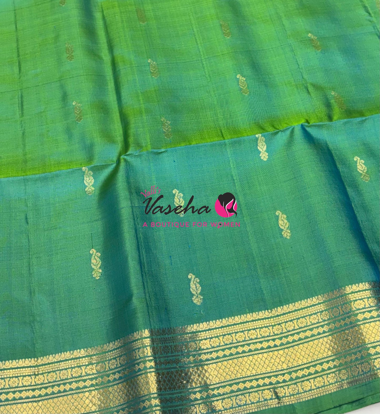 Pure Soft Silk Saree - Dual Tone Green Shade - VVPSS098