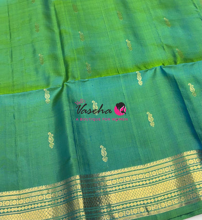 Pure Soft Silk Saree - Dual Tone Green Shade - VVPSS098