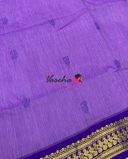 Kalyani Cotton Saree - Lavender With Blue Shade - VVKC002