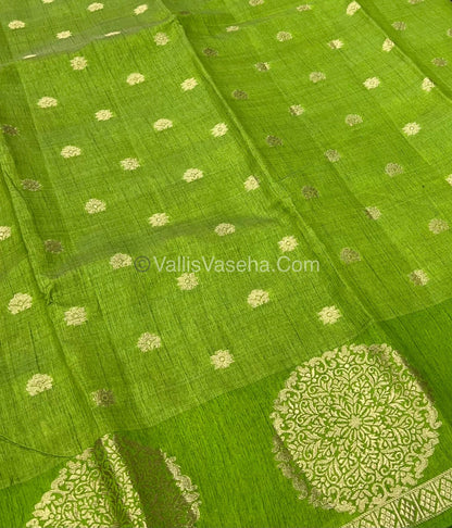 Semi Tussar Silk Saree - Green shade - VVSTS035