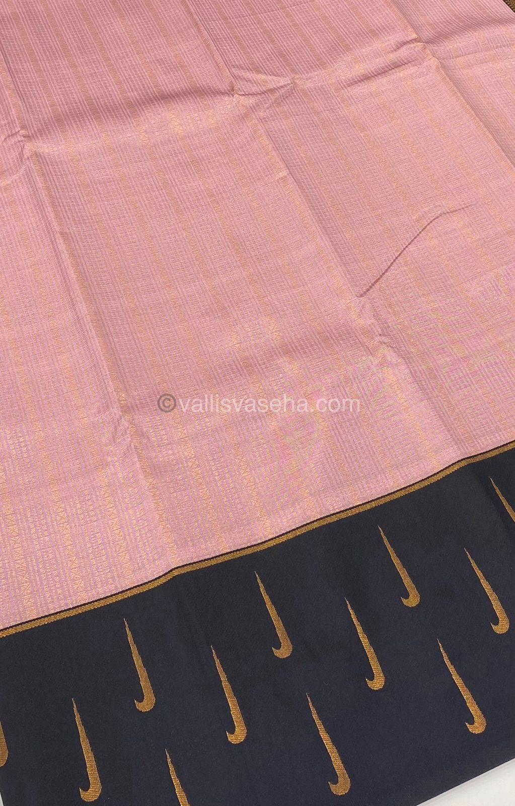 Kanchi Semi Silk - Light Pink with Black - VVKSS001