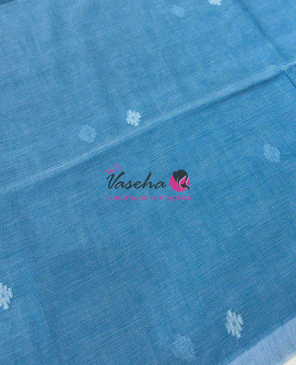 Bengal Kaddhi Cotton Saree | VVBKC002 | Blue Shade