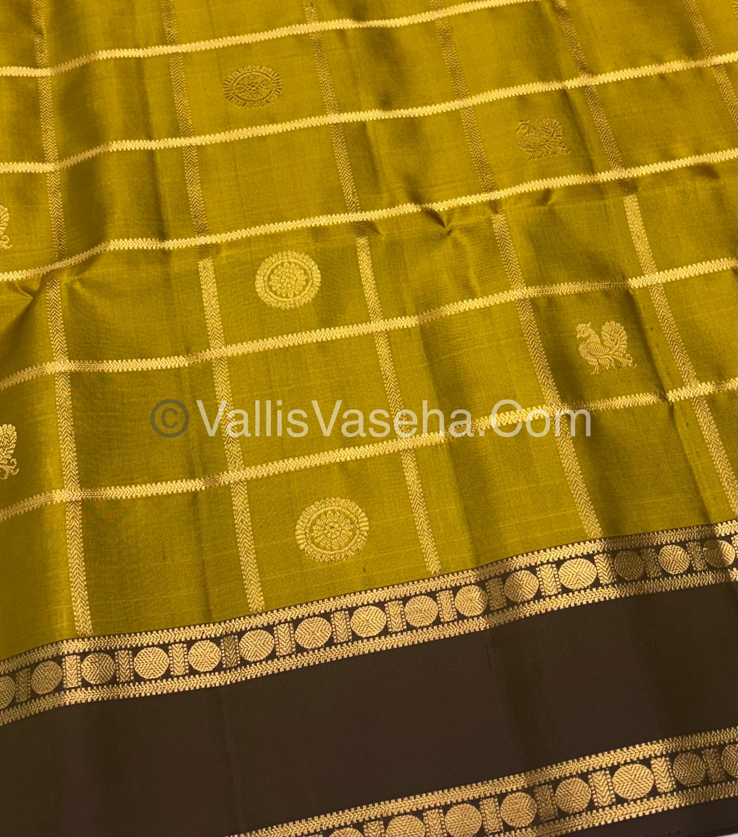 Pure Soft Silk Saree - Retta Petta Border- Mayil & Chakkaram - VVPSS057